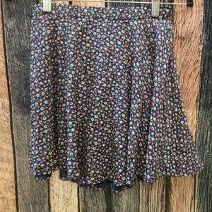 Navy Floral Circle Skirt